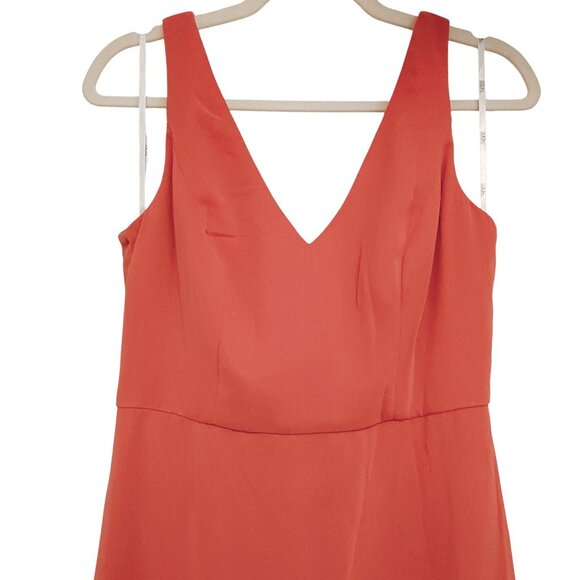 NEW Social Bridesmaids‎ Sleeveless Tie Back Chiffon Trumpet Gown Amber Sunset 8 - Picture 3 of 14